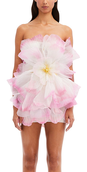 oscar mini dress pink Oscar de La Renta Crystal-embellished Mini Dress