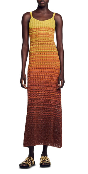 sandro pointelle knit midi dress Sandro Pointelle knit midi dress