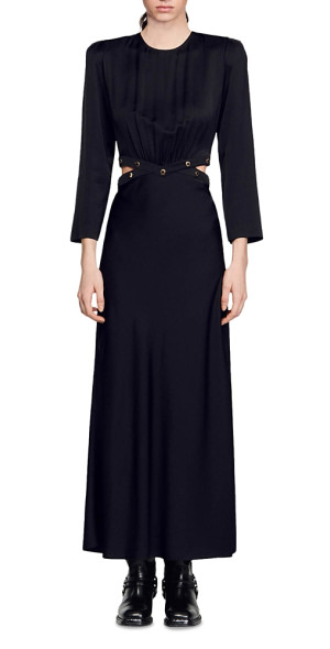 Sandro - Eleganzia Cutout Satin Finish Maxi Dress