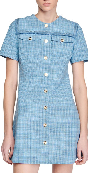 sandro green tweed dress Sandro Green Tweed Playsuit - BOPF