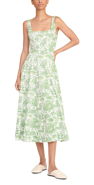 staud fit and flare dress STAUD Landscape Fit & Flare Corset Mini Dress