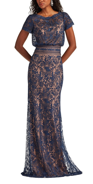 Tadashi Shoji - Calista Embroidered Blouson Gown