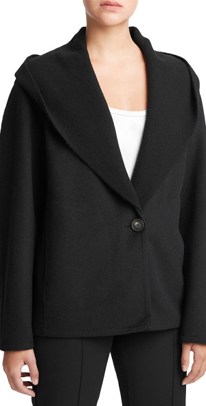 hooded shawl collar coat