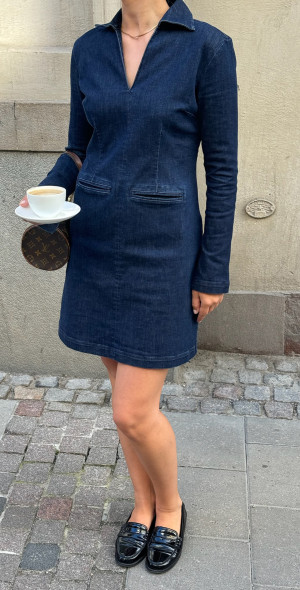 Djerf Avenue - Denim Mini Dress Tall Midnight Blue