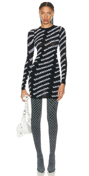 Balenciaga All Over Logo Dress