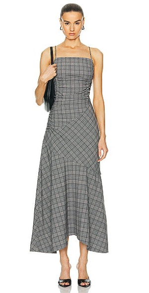 slim fit dress slacks Ganni GREY FLORAL PRINTED ORGANZA JACQUARD MINI DRESS