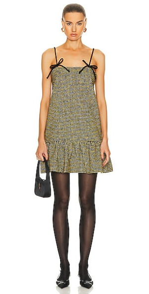 Ganni - Woollen Check Mini Dress