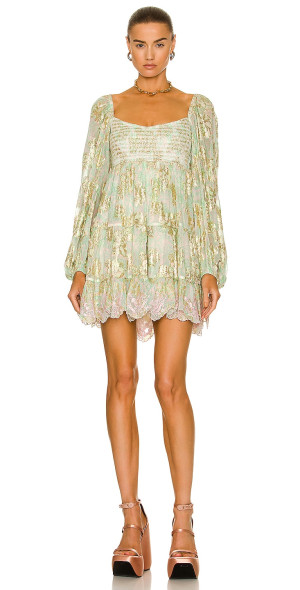 hemant and nandita shimmer short dress Hemant & Nandita Adya Short Dress in Off-White Off White / M