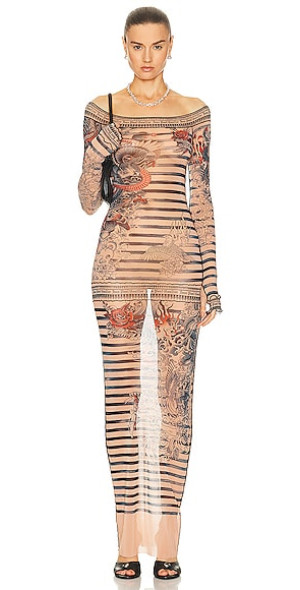 jean paul gaultier mariniere tattoo mini dress Jean Paul Gaultier