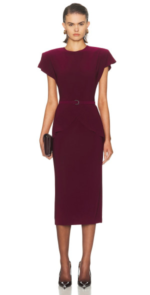 norma kamali burgundy dress LONG SLEEVE TURTLE FISHTAIL GOWN – Plum – Norma Kamali main image 0