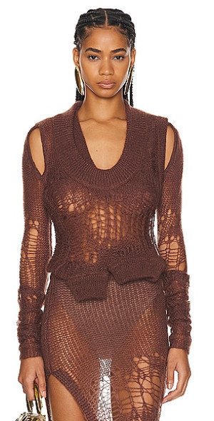 Rick Owens - Cropped Spider Banana Top
