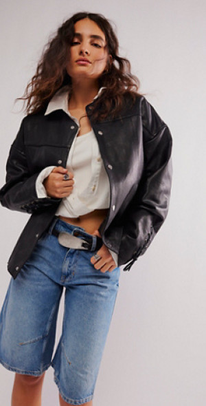 Deadwood Studios Deadwood Cropped Biker Jacket Deadwood Classic