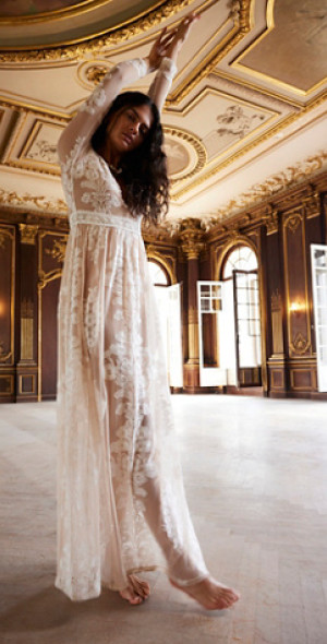 For Love & Lemons - Temecula Maxi Dress by at Free People, Ivory, XS