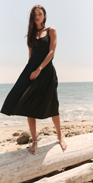 long sleeve short fall dress Marienne Black Velvet Sequin Long Sleeve Mini Dress - US 6 main image 1