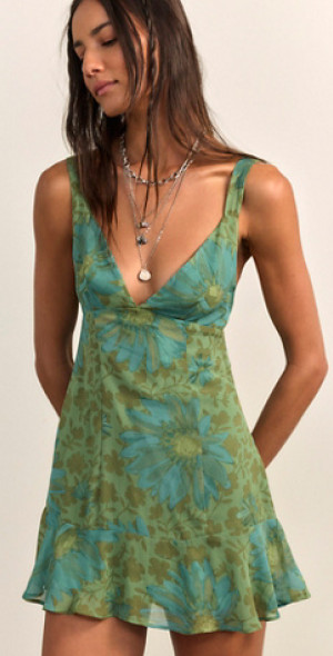 free people elle mini dress Free People Elle Cute Romantic Ruffles Asymmetrical Mini Dress L In Cork