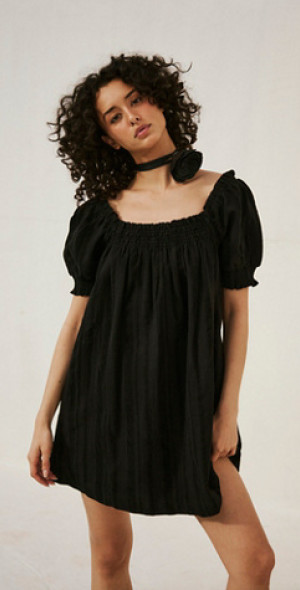 free people black linen mini dress Free People All My Love Wrap Shine Mini Dress In Black Satin  Shop Hearts