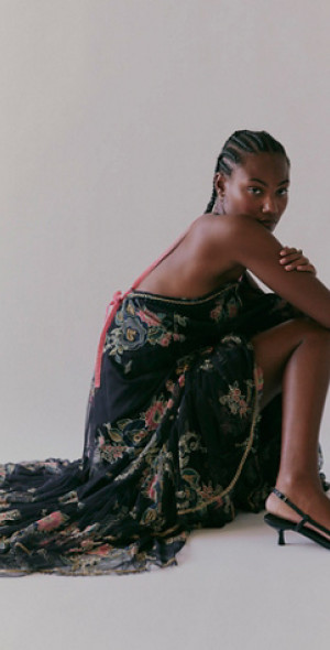 free people fall maxi dress Falling Petals Velvet Maxi Dress