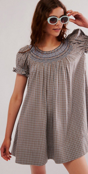 poet linen mini dress Poet linen minidress in beige - Faithfull
