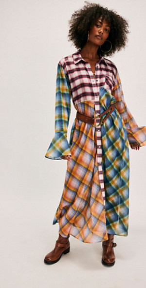 Free People - Prairie Plaid Maxi Dress