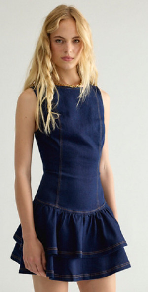 Free People Slow Burn Denim Mini Dress
