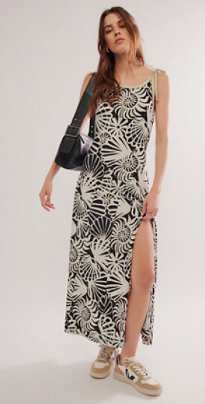 knee length dresses for ladies STEVIE IN WHITE FLORAL DRESS – Everlinked main image 0