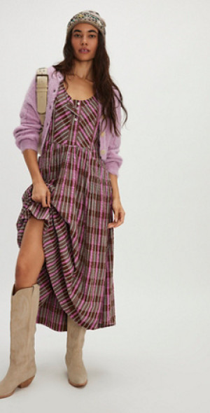knee length dresses for ladies Farm Rio 3D Floral Linen Midi Dress main image 0