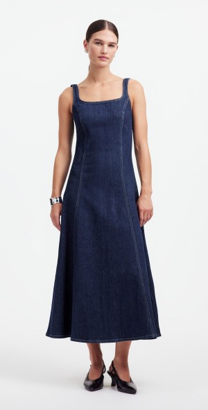 Madewell Alexa Chung for Denim Tank Midi Dress in Pellson Wash