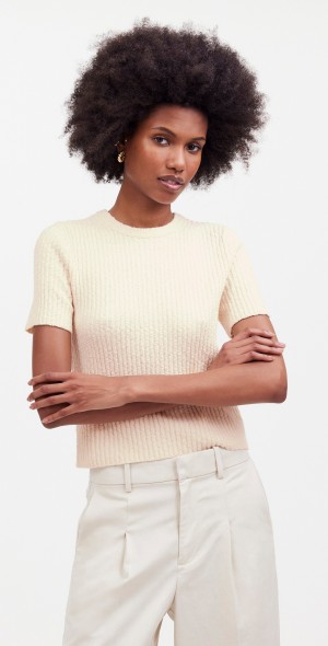 Madewell Bouclé-Knit Crewneck Sweater Tee