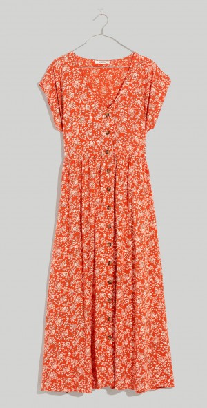madewell red dress with flowers Sophia Mini Dress in Bandana Flower