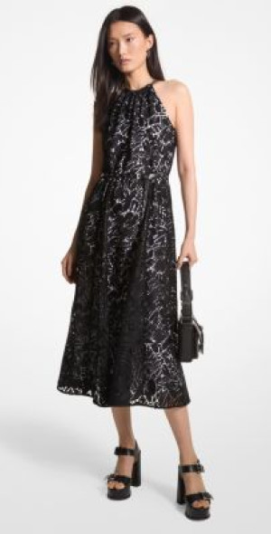 Michael Kors - Palm Lace Belted Halter Dress Michael Kors - Palm Lace Belted Halter Dress