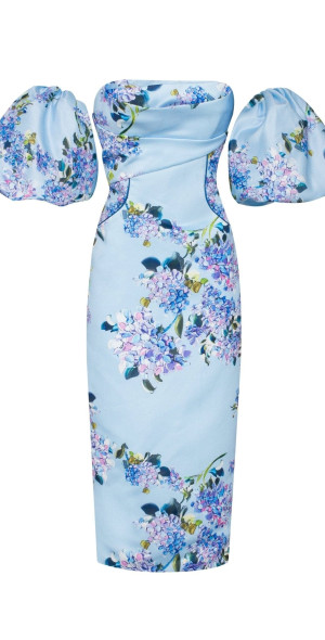 blue hydrangea dress milla Milla Women's Strapless Mini Dress With Accent Lacing main image 0