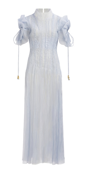 knee length dresses for ladies Ether Puff Sleeve Maxi Dress-IVORY / 4 main image 0