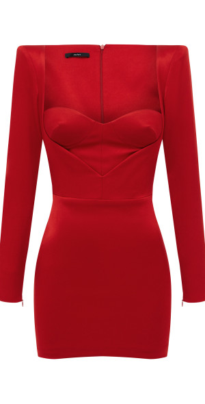 Alex Perry - - Alten Satin Crepe Corset Mini Dress - Red - AU 6 - Moda  Operandi