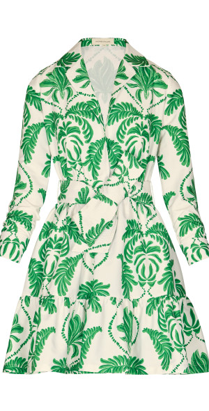 Andres Otalora - - Postales Belted Cotton Poplin Mini Shirt Dress - Green -  US 4 - Only At Moda Operandi