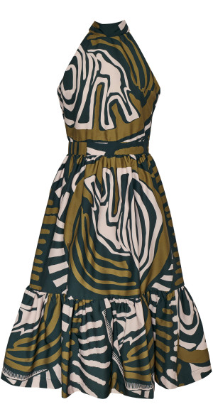 Andres Otalora - - Seamos Eternos High Neck Cotton Poplin Mini Dress - Green  - US 8 - Only At Moda Operandi