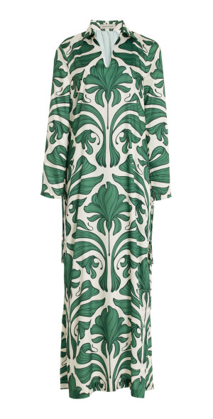 Andres Otalora - - Varadero Twill Tunic Maxi Dress - Green - S