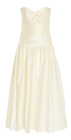 yellow satin midi dress Miss Circle Women's Gracie Butter Ruched Satin Midi Dress