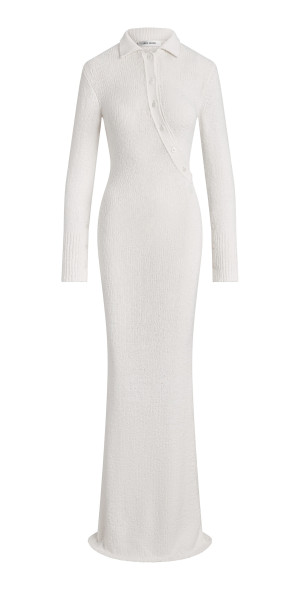 sachin and babi light blue dress Aya Muse - - Helia Asymmetric Knit Cotton Polo Maxi Dress - White