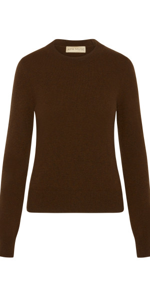 Aya Muse Vola Cashmere Sweater Brown XS Only At Moda