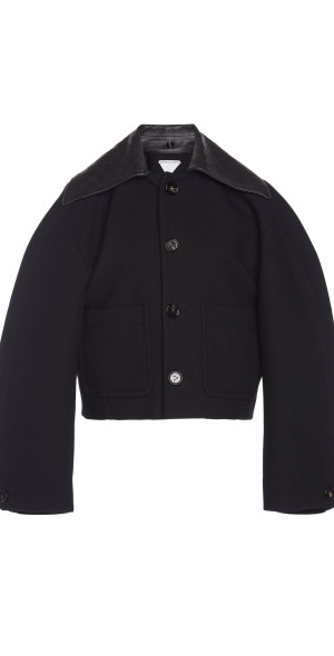 Bottega Veneta - - Intrecciato-Collar Double-Cotton Cropped