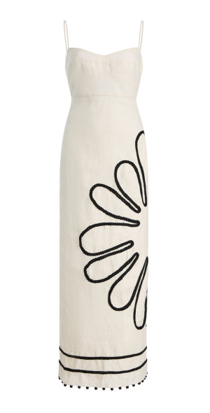 blue embroidered dress Bebe Women's Floral Embroidered Midi Dress