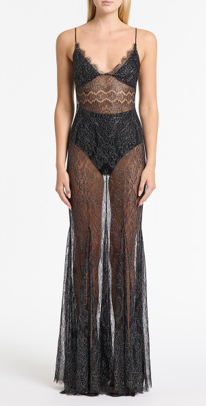 chinese dress ladies BLACK EMBROIDERED VELVET GOWN – Carla Zampatti