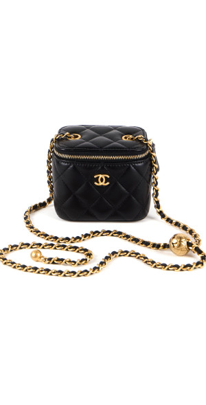 Chanel - - Pristine Pearl Crush Mini Vanity Crossbody Bag - Black - OS