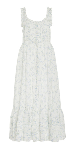 DEN - - Claribelle Cotton Midi Dress - White - M - Moda Operandi