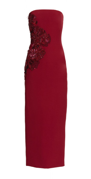Elie Saab - - Embellished Cady Midi Dress - Red - FR 38