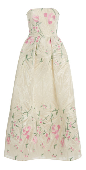 Elie Saab - - Floral-Embroidered Tulle Midi Dress - Multi - FR 38 - Moda  Operandi