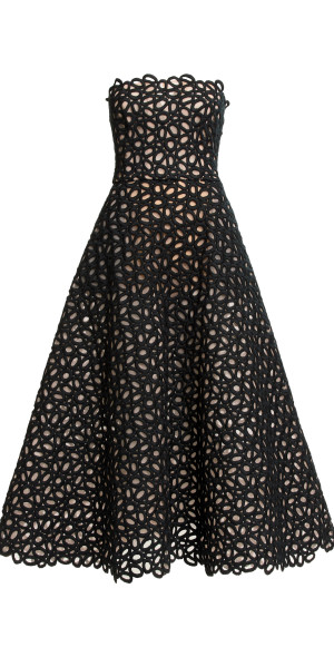 designer blue midi dress Steel Confidence Off-Shoulder Midi Dress