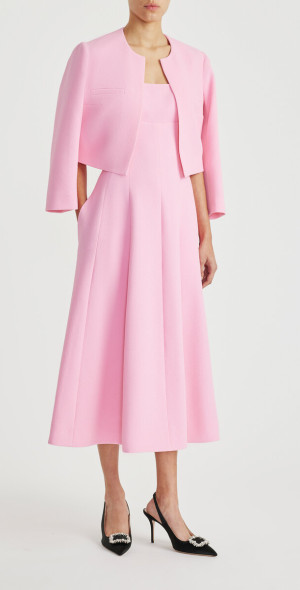 emilia wickstead freya square-neck linen midi dress Emilia Wickstead Freya Square-neck Linen Midi Dress