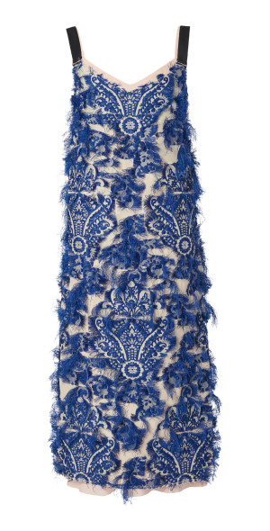 Erdem - - Wefted Jacquard Midi Dress - Blue - UK 12 - Moda Operandi