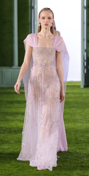 Georges Hobeika - - Cape Sleeve Embellished Chiffon Maxi Dress - Purple -  FR 40 - Only At Moda Operandi
